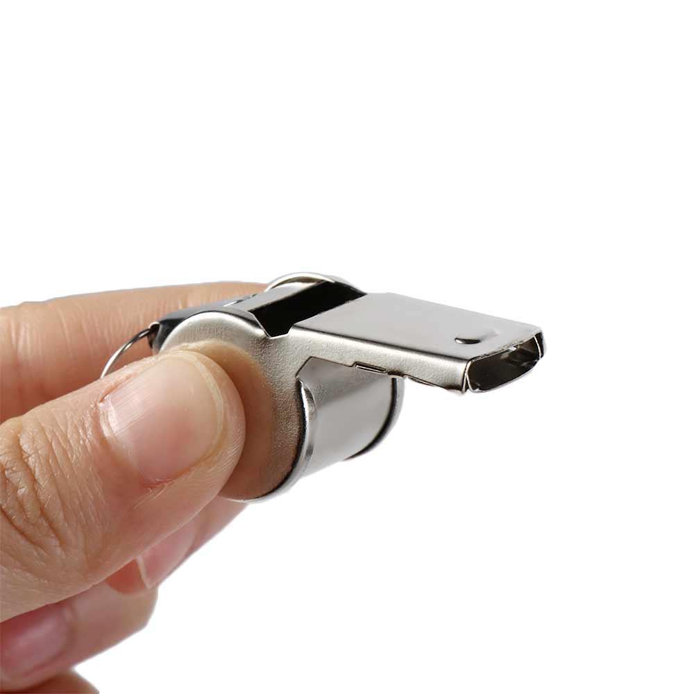 Stainless Steel Referee Whistle with Rope Durable, Wear-Resistant for Sports, Soccer & Rugby