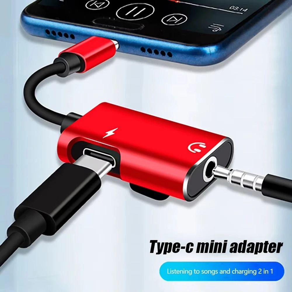 2 in 1 Type C to 3.5mm Audio and Charging Adapter