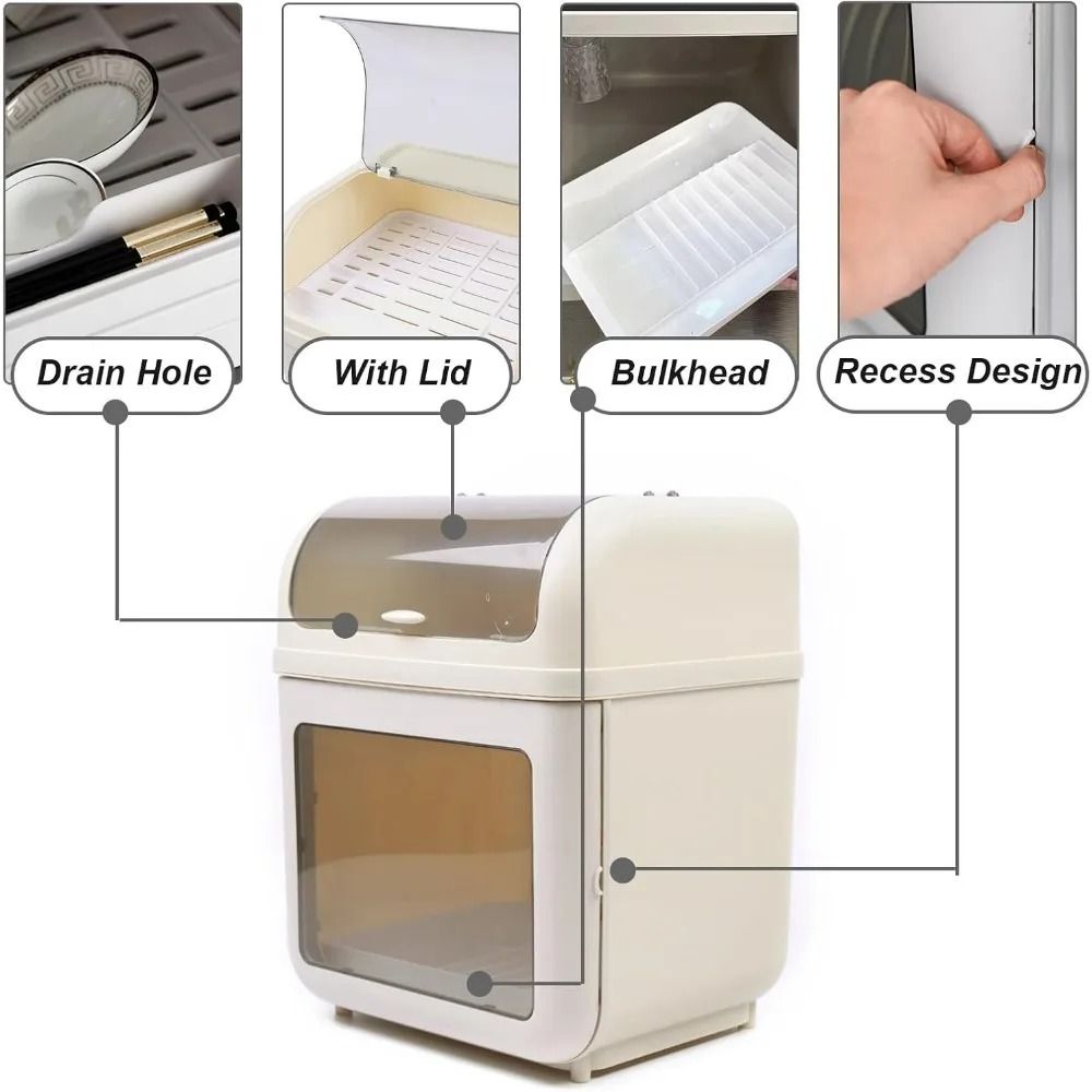 CleanStack 2 Tier Dish Drying Rack Countertop Dish Drainer Rack with Removable Drip Tray