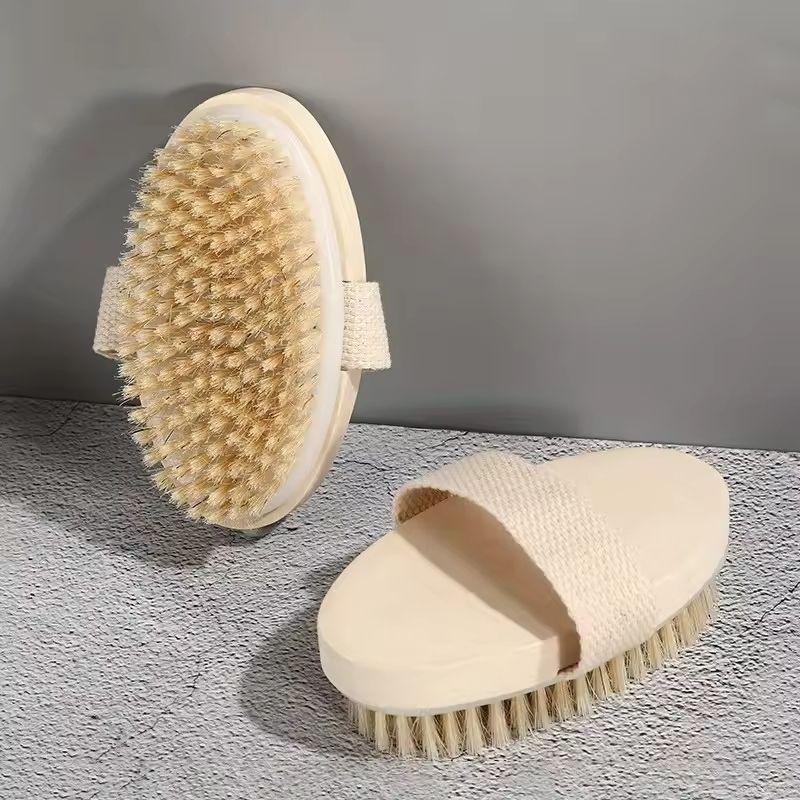 Natural Wooden Bristle Body Brush | High-Status Deep Cleansing Spa Tool