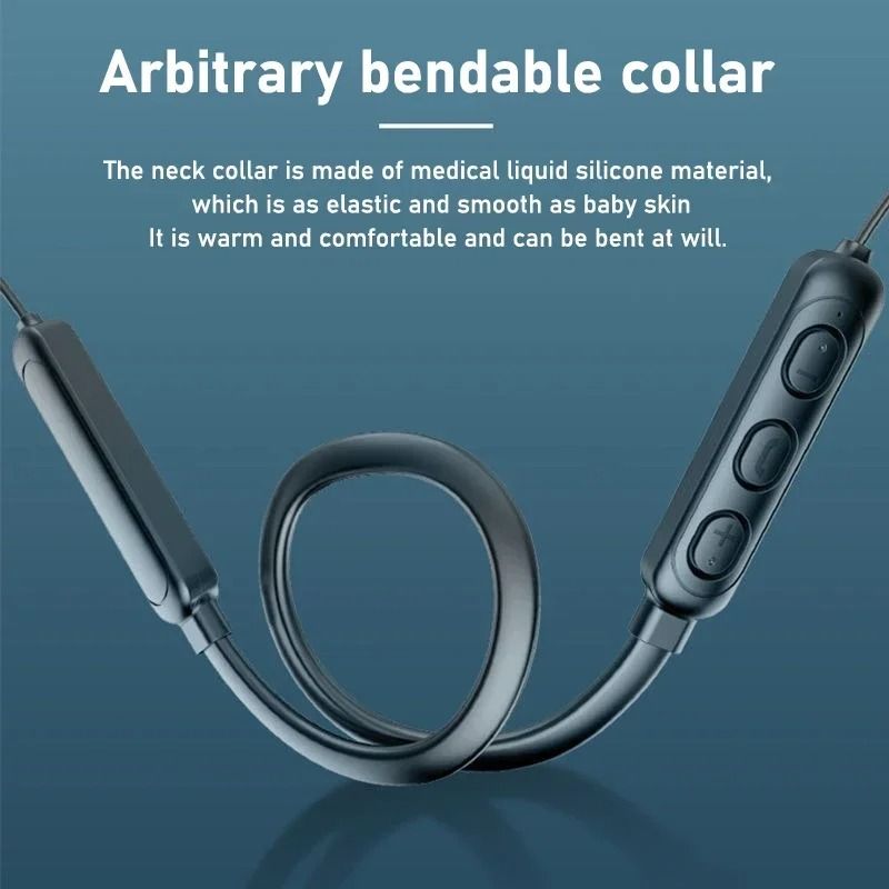 Universal Wireless Neck-Hanging Bluetooth 5.3 Stereo Headset with HD Mic and Rainproof Design