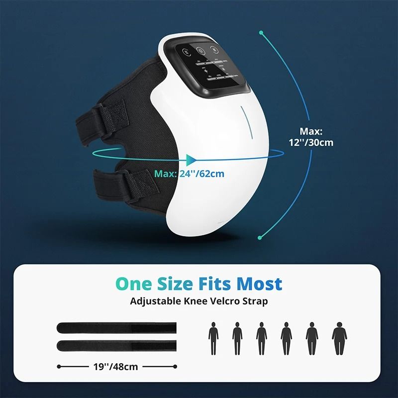 Wireless Heated Knee Massager With Vibration And Adjustable Temperature