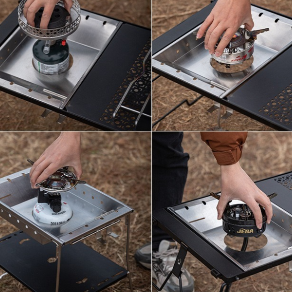 Stainless Steel Camping Furnace Plate Frame Windproof & Durable