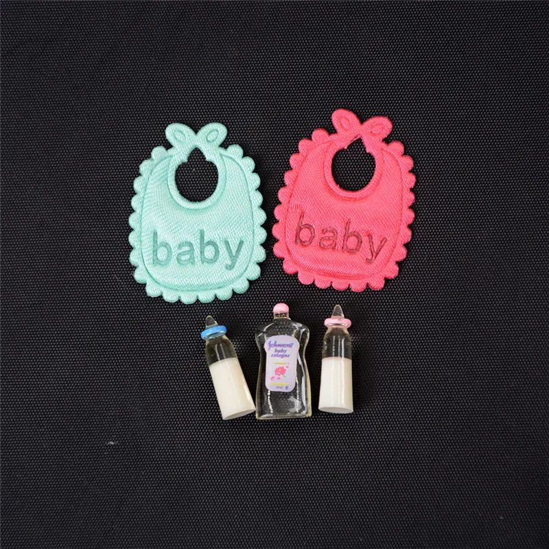Mini 1 12 Dollhouse Baby Bottle Shampoo and Bibs Set