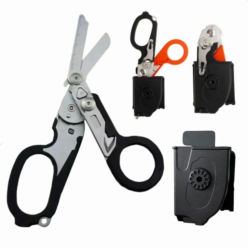 Tactical Folding Trauma Shears Multi-Tool Survival Scissors for First Aid, EMT Rescue, Outdoor EDC Emergency Gear