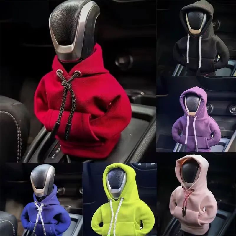 Mini Hoodie Gear Shift Cover Universal Car Shifter Knob Decor Fits Manual Automatic Cute Interior Accessory
