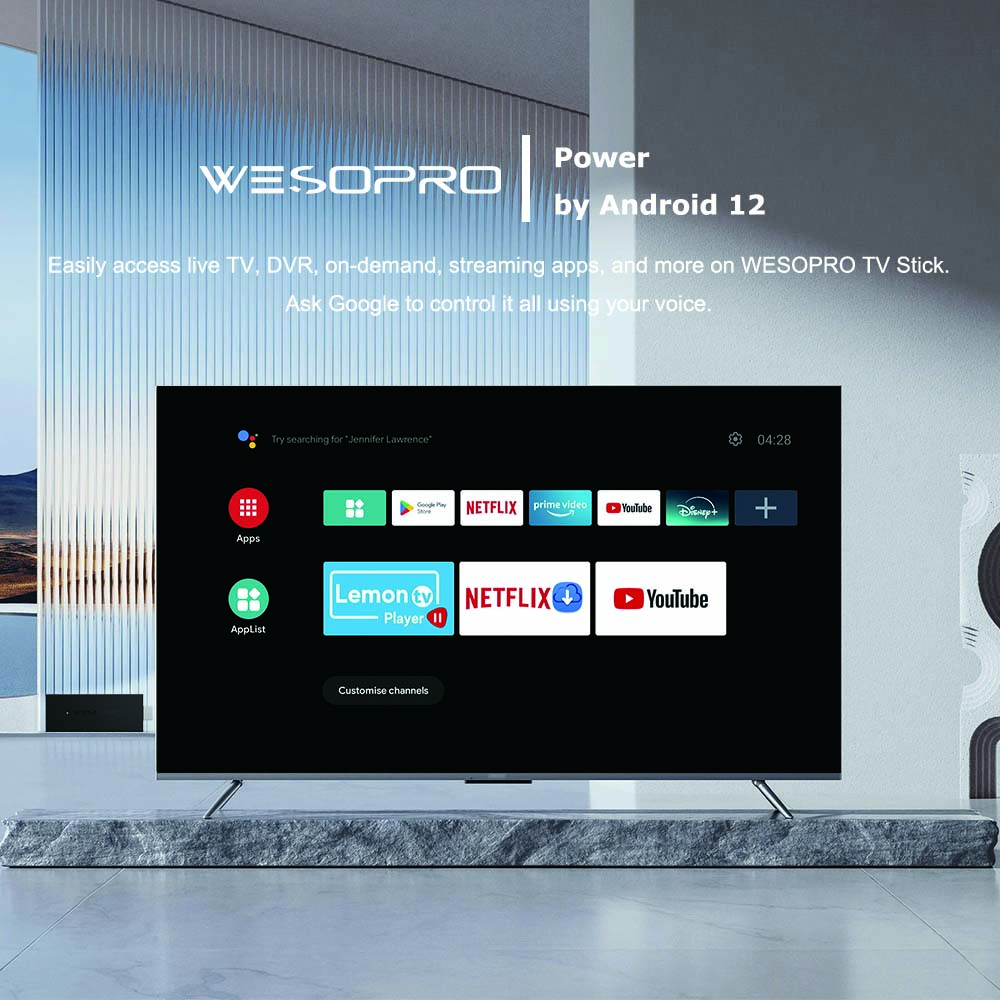 4K Android TV Stick with WiFi 6 and Bluetooth 5.0 Smart TV Dongle