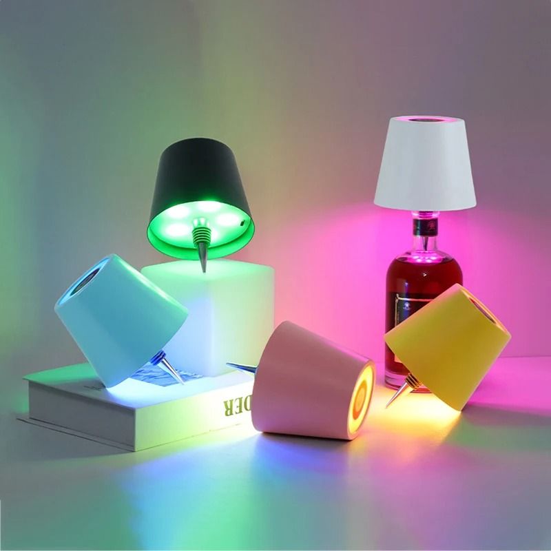 Wireless LED Wine Bottle Lamp Touch Control Rechargeable Table Light