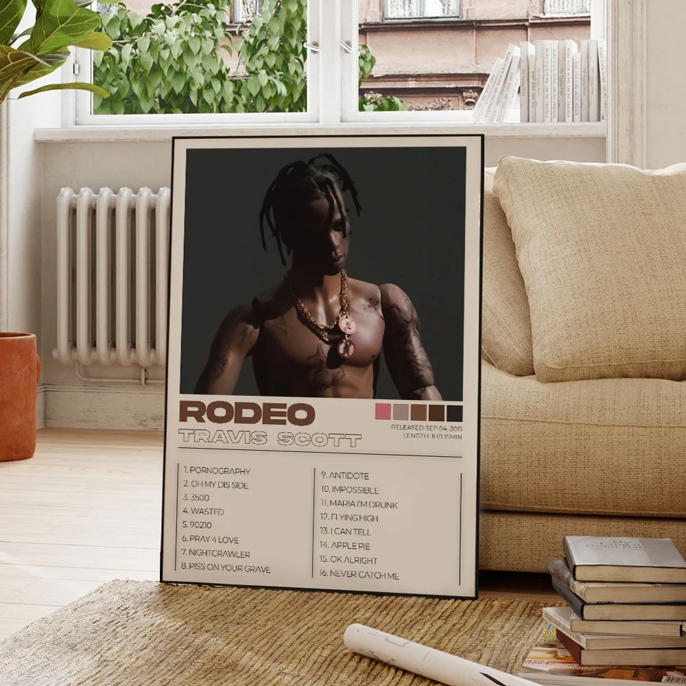 Travis Scott Album Wall Art Canvas Set Rap Music Poster Decor for Bedroom and Living Room