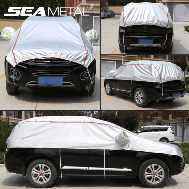 Universal Half Car Cover Waterproof UV Protection for SUV and Sedan