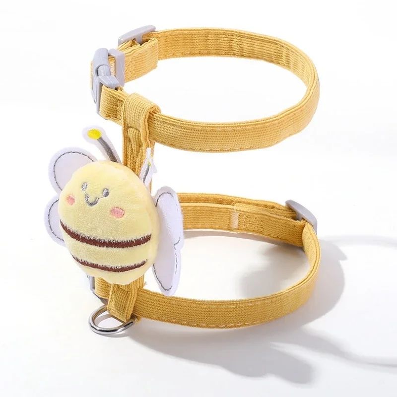 Cartoon Bee Cat Harness Leash Set