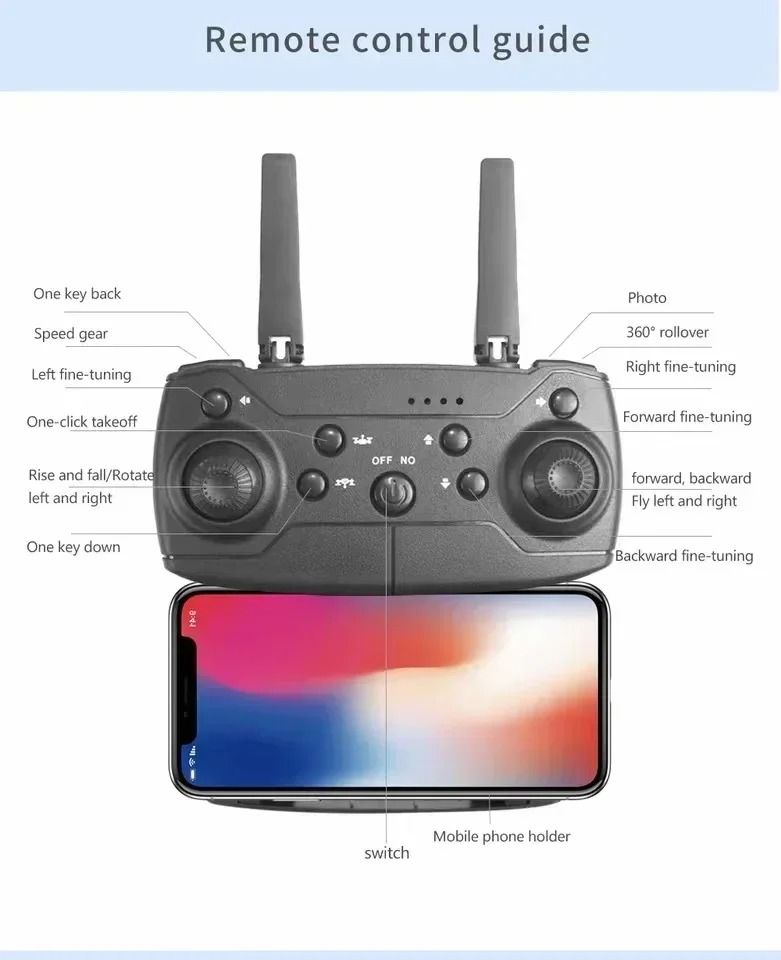2024 E88Pro Foldable RC Drone with 4K Camera and 3 Batteries