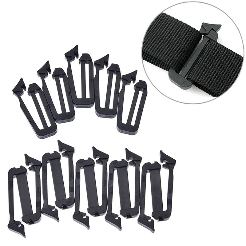 MOLLE Webbing Buckle Strap Keepers (5-Pack) - Webbing End Clip & Belt End Clip for Secure Backpack Straps