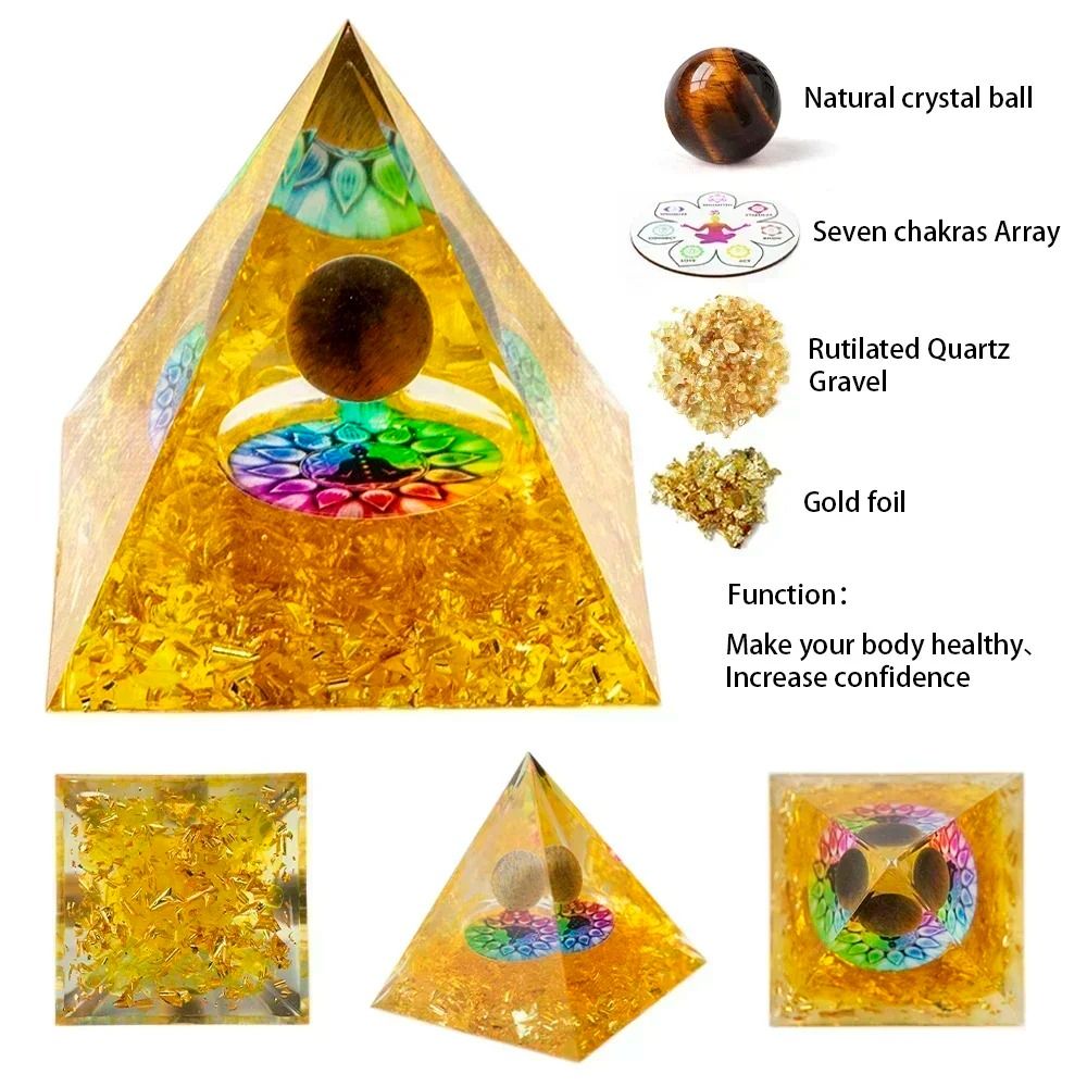 Crystal Pyramid Generator Chakra Healing Reiki Energy Decor