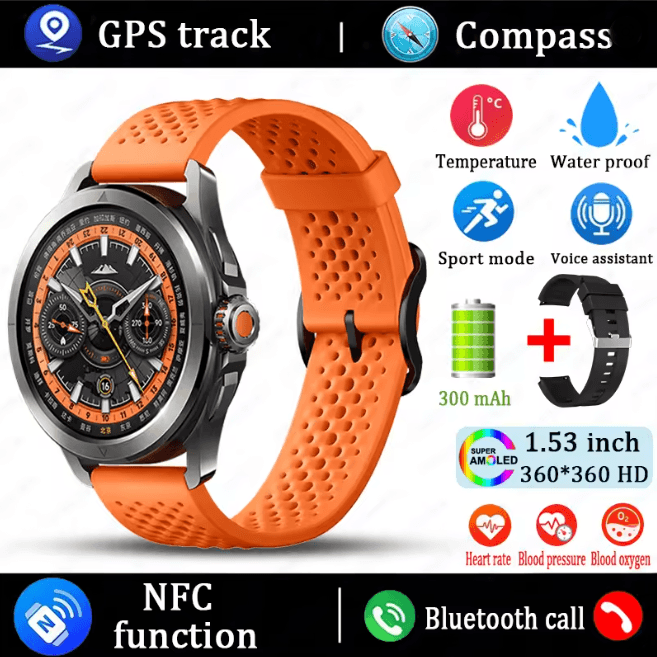 S4 Ultra GPS Smart Watch with AMOLED Display and Bluetooth Calling