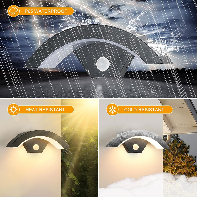 Aluminum LED Wall Light Outdoor Motion Sensor, Waterproof Garden, Corridor, Stairs, Interior Wall Lamp Fixture