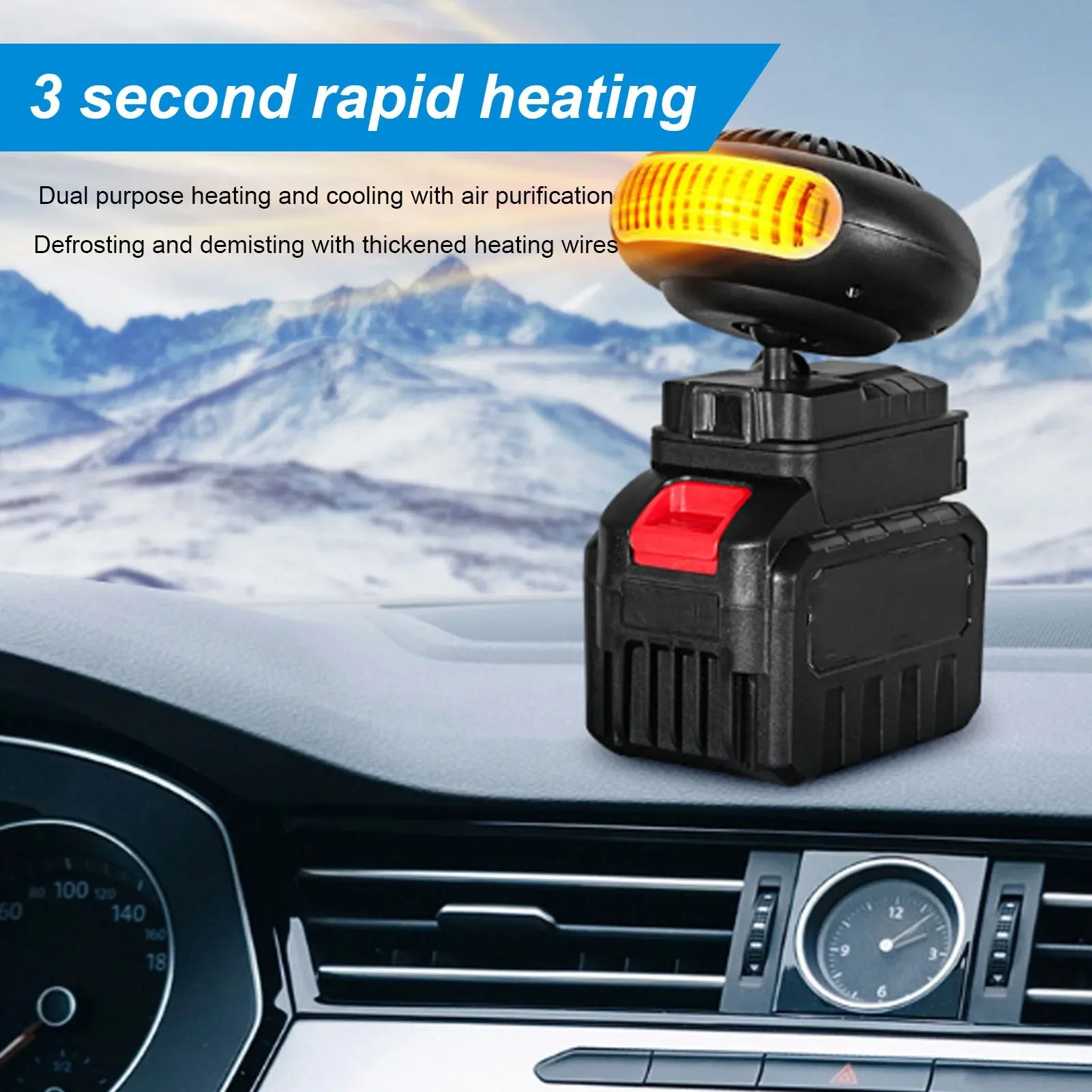 Portable Car Heater & Windshield Defroster – USB Rechargeable Fast Heating Cordless Heater