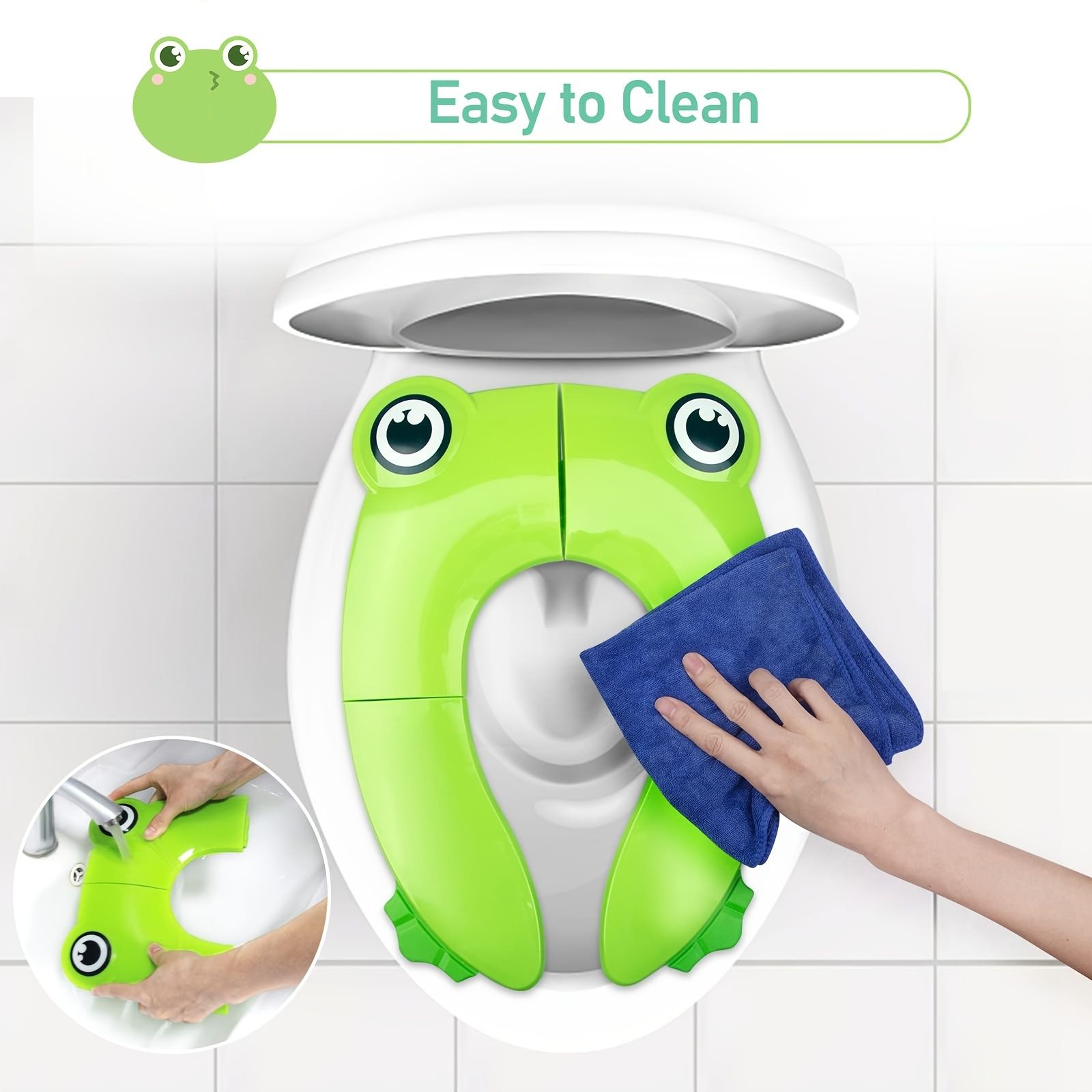 Premium Portable Folding Baby Potty Seat – Non-Slip Silicone Cover for Travel & Training