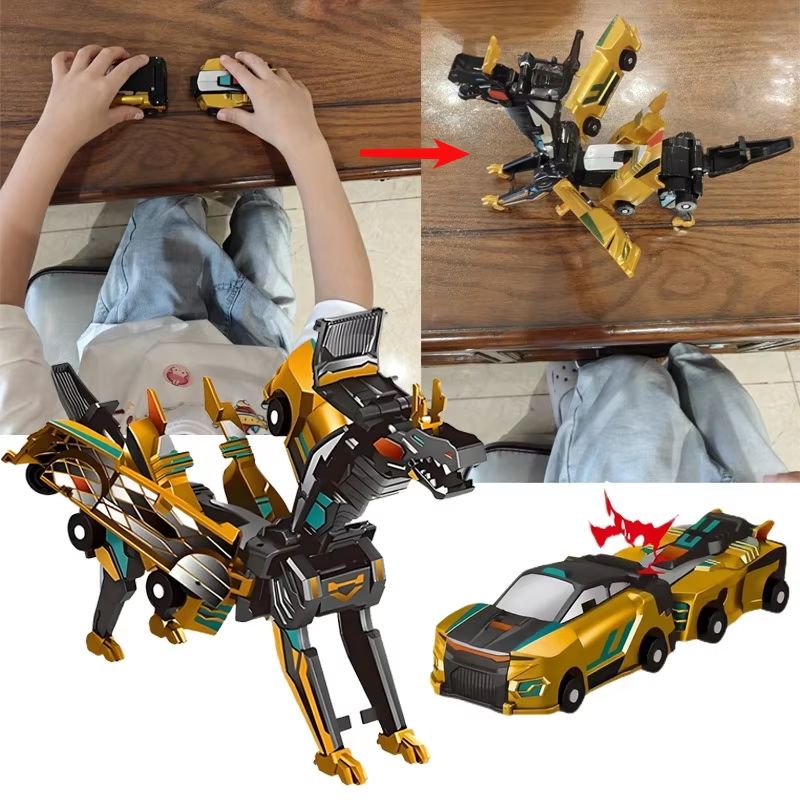 CrashRoar Magnetic Dinosaur Transformer Car – 2-in-1 Collision Transforming Toy