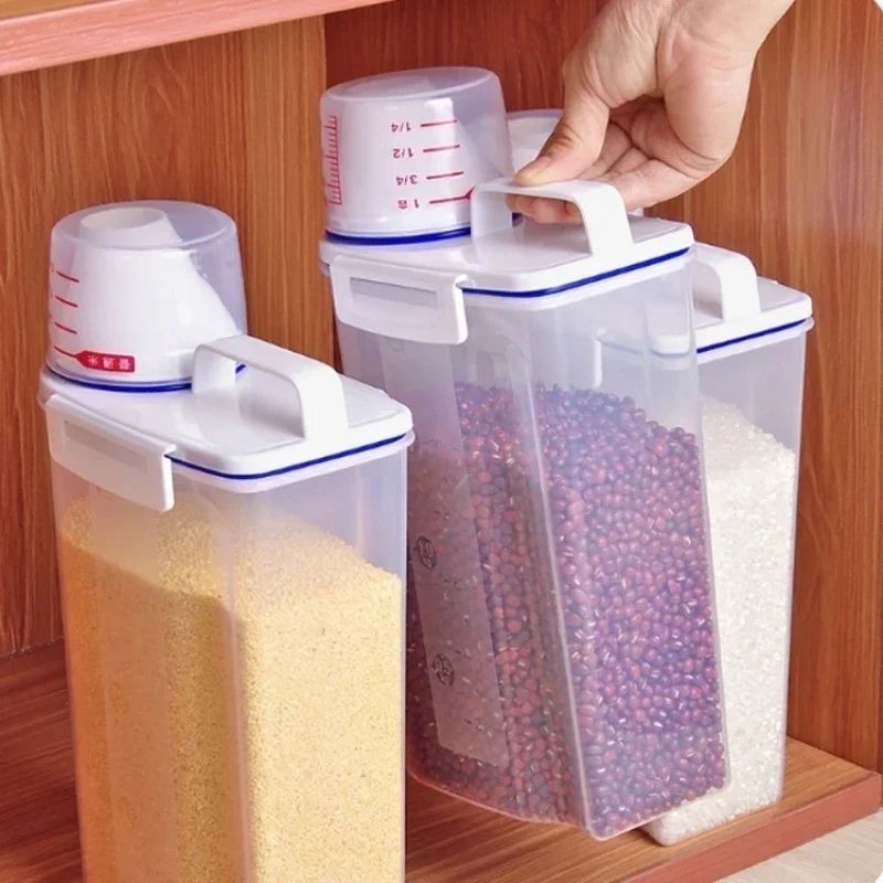 GrainGuard Airtight Storage Container – Large PP Rice & Cereal Dispenser with Measuring Cup