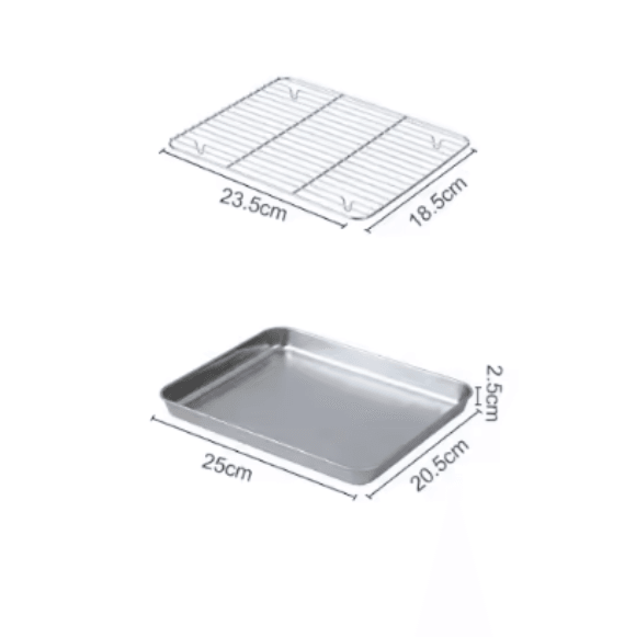 ProBake Stainless Steel Baking Pan with Rack – Heavy-Duty Oven Roasting & Brownie Tray