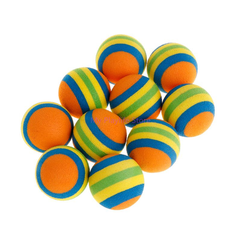 10 Rainbow Ball Cat Toys: Soft EVA Balls for Interactive Play and Training