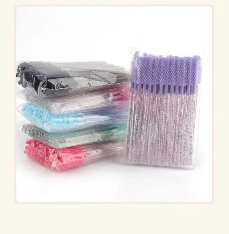 Crystal Eyelash Brush Spoolie Set Disposable Makeup Tool