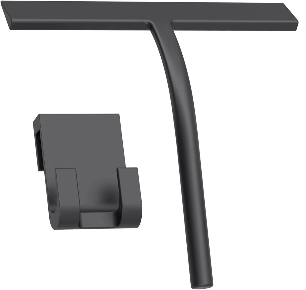 Matte Black Shower Squeegee - Silicone Streak-Free Glass and Window Cleaner