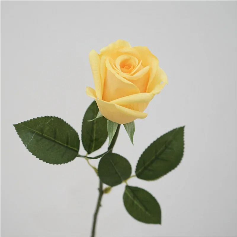Artificial Latex Ellie Rose Branches Real Touch Fake White Roses