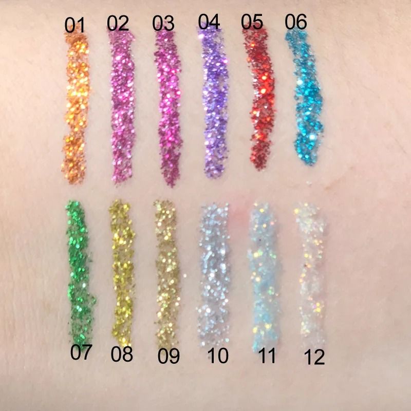 Waterproof Glitter Eyeliner Long Lasting Shimmer Eye Makeup