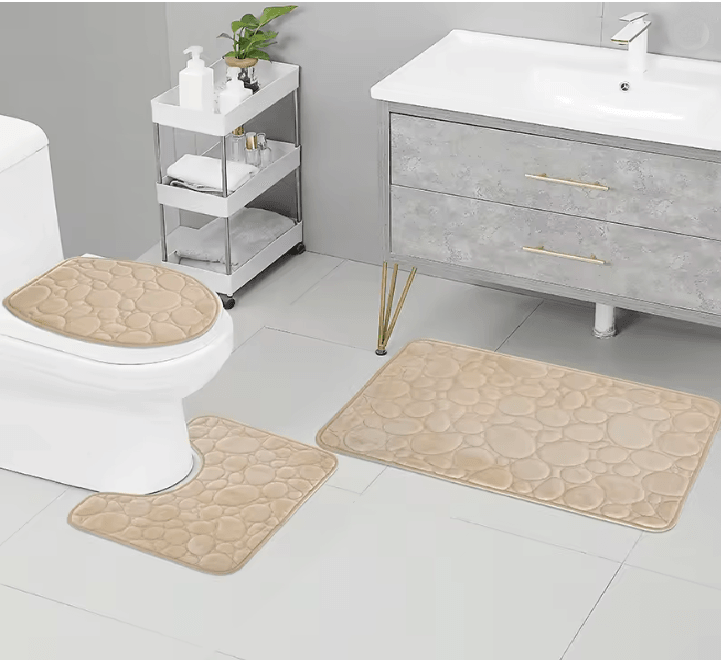 AquaStone Plush Bathroom Mat Set