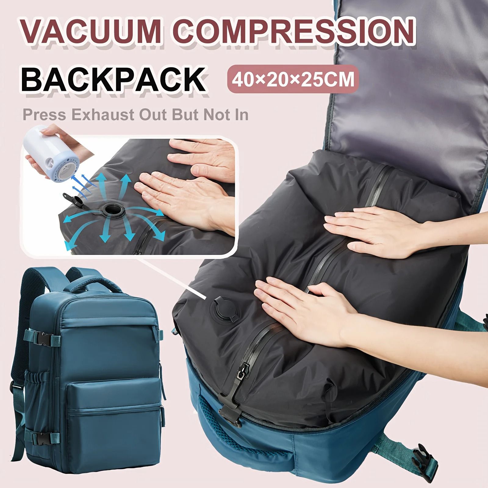 Ryanair Cabin Bag Vacuum Compression Backpack for Travel