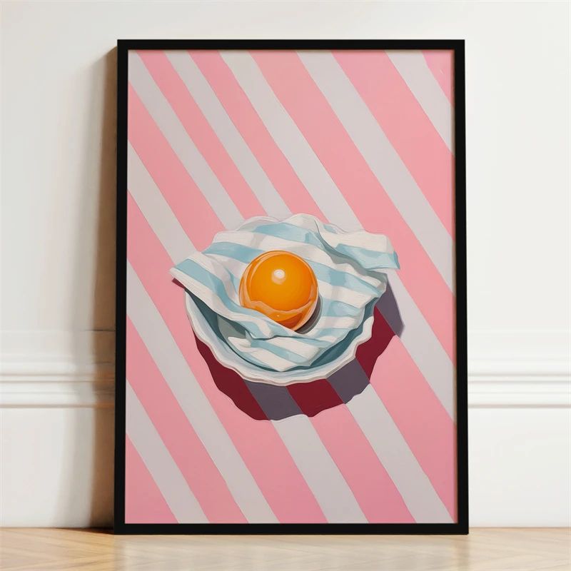 French Breakfast Oyster & Lemon Wine Canvas Print for Kitchen and Dining Room