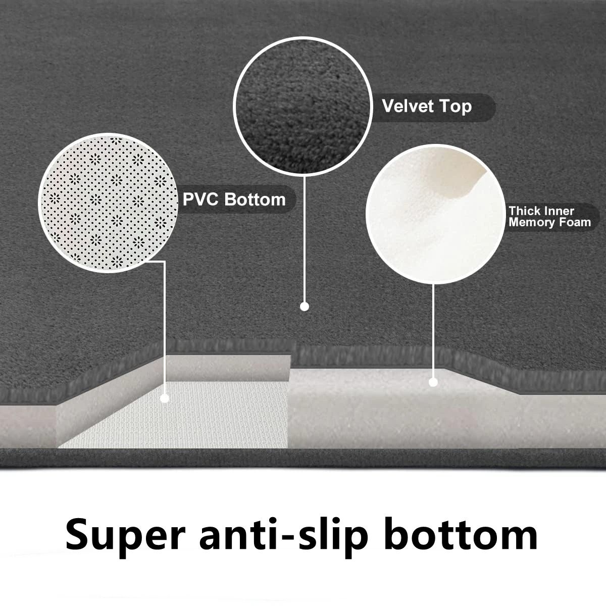 Bath Mat Anti Slip Bathroom Mat Claw Pattern Absorbent Floor Carpet