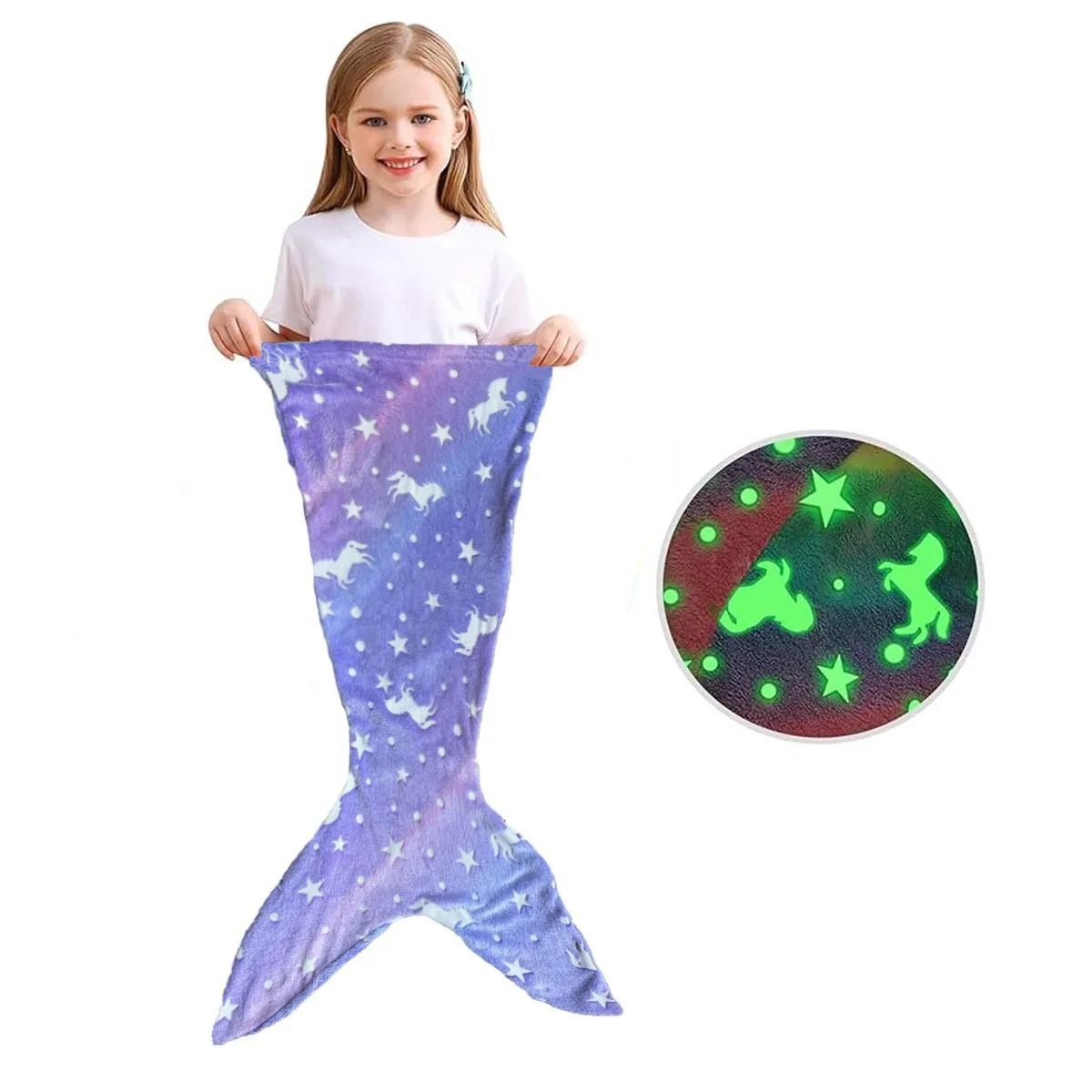 Glow-in-the-Dark Mermaid Tail Blanket
