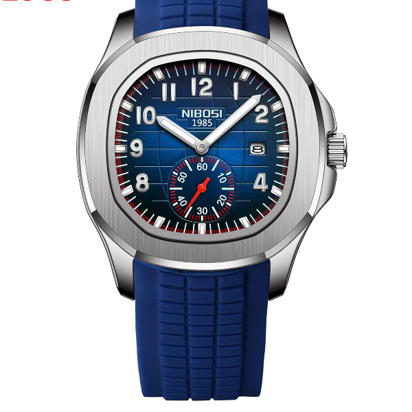 AquaLuxe Mens Waterproof Quartz Watch with Luminous Dial & Auto Date