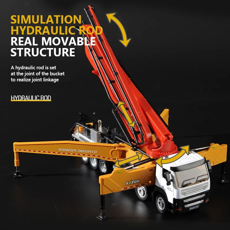 Alloy Concrete Pump Truck Model
