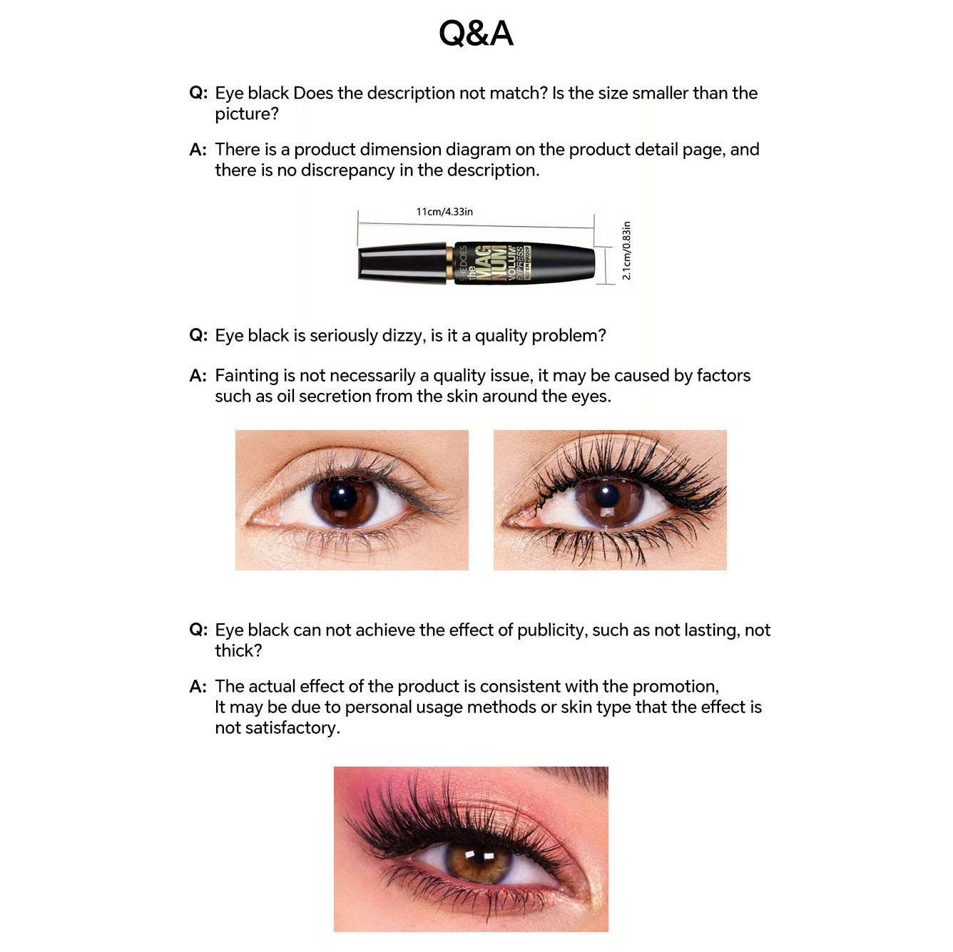 Black Mascara Thickening, Lengthening, Curling, Waterproof Liquid Fiber Mascara