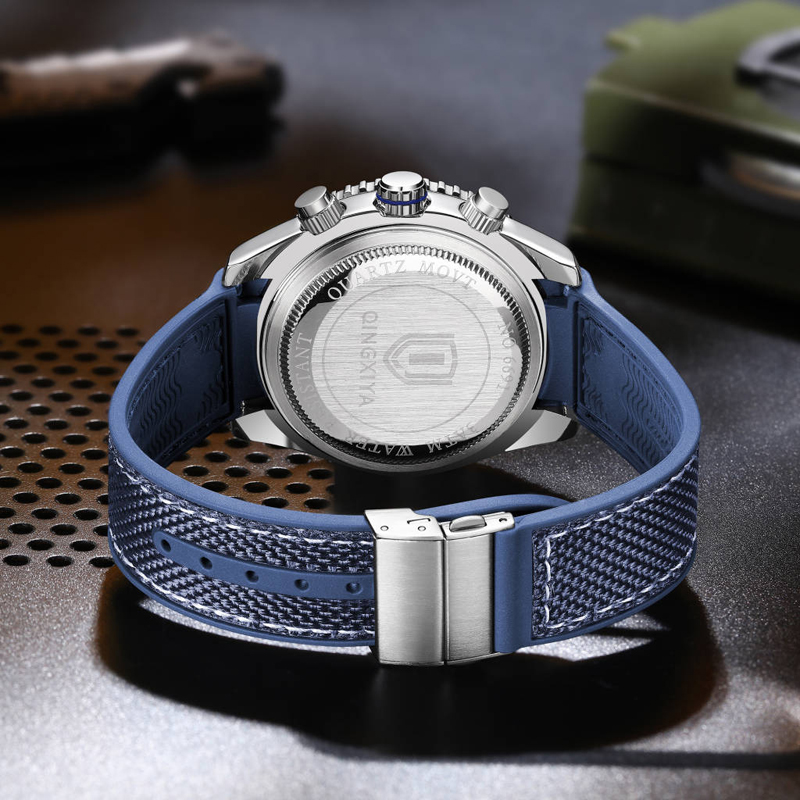 Men Brand Multifunctional Sports Watch, Waterproof Quartz Chronograph with Luminous Display