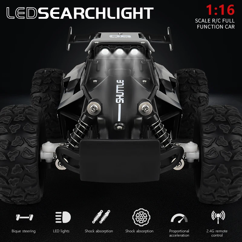 Remote Control Climbing Vehicle High Speed Off Road RC Car with LED Lights Kids Toys Car Boys Gifts