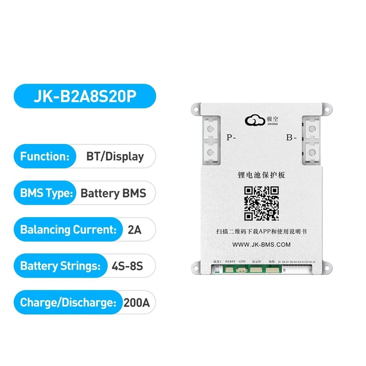 Smart JK BMS Board with Advanced Battery Protection