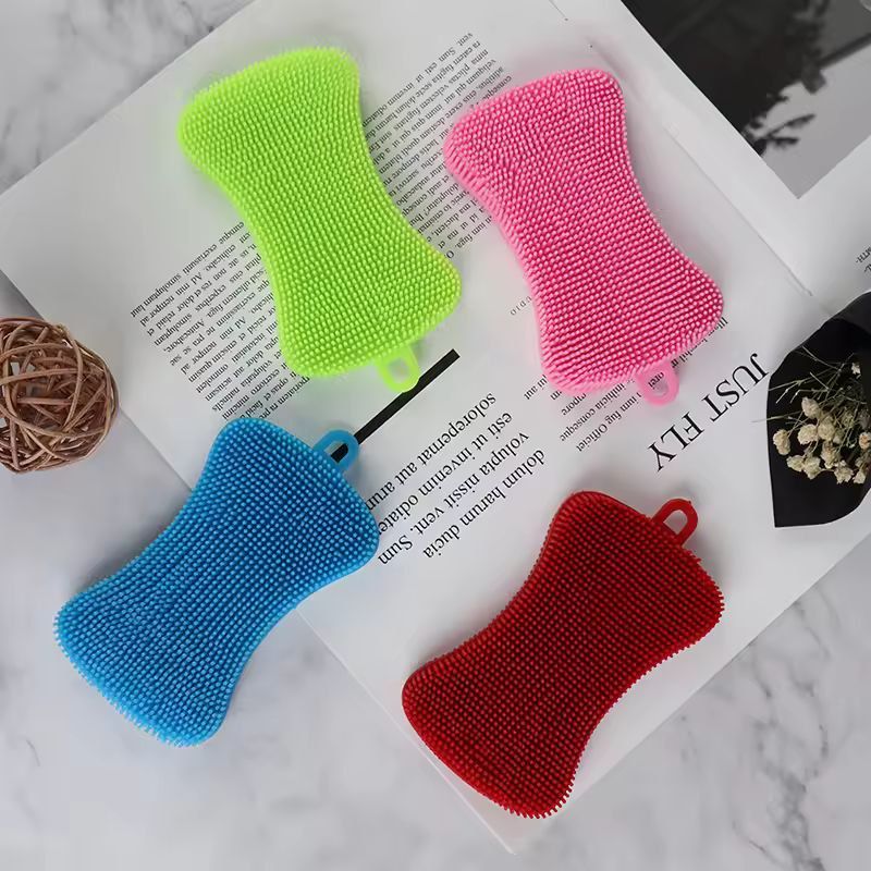 Silicone Kitchen Scrubber Brush – Gentle & Effective Pot Pan Cleaner