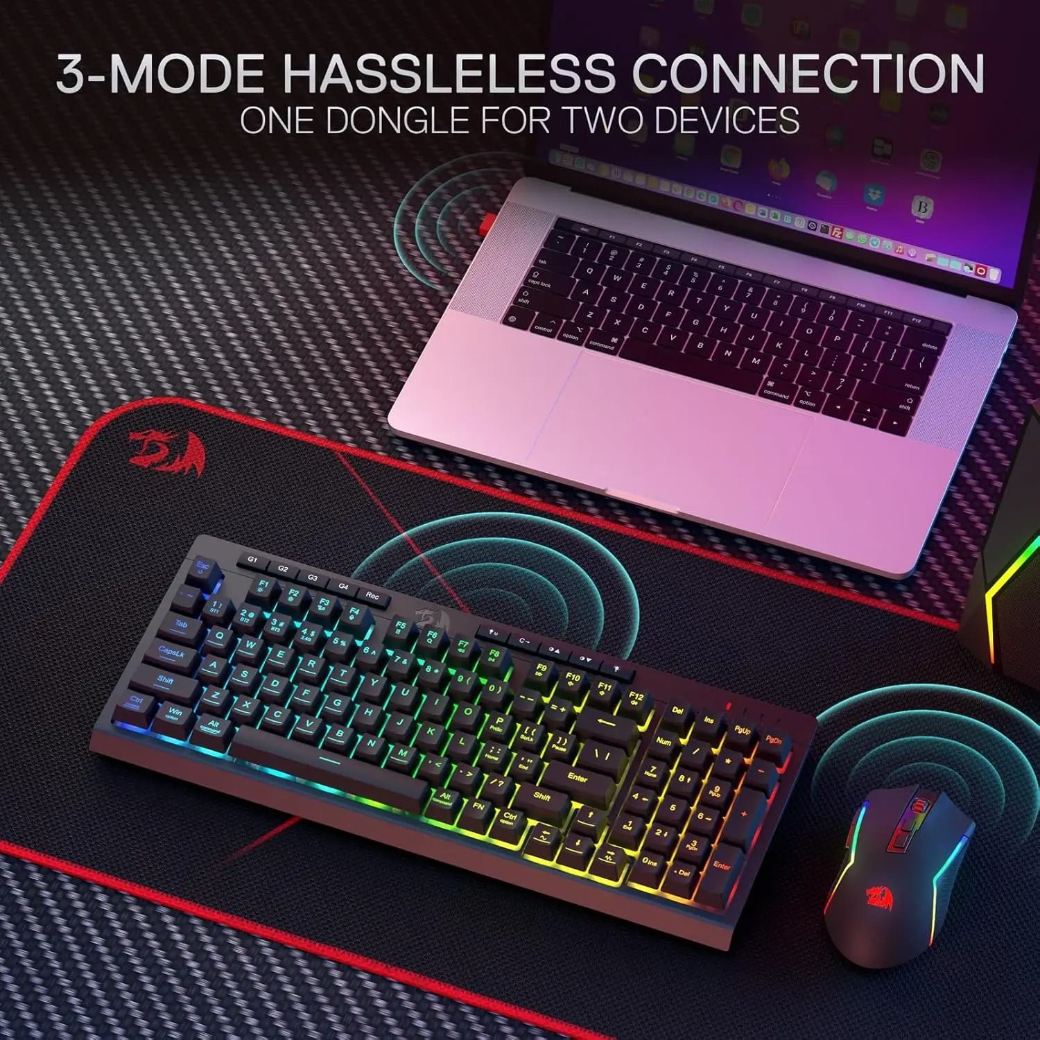 Wireless Gaming Essentials – 98-Key RGB Keyboard & Mouse Combo