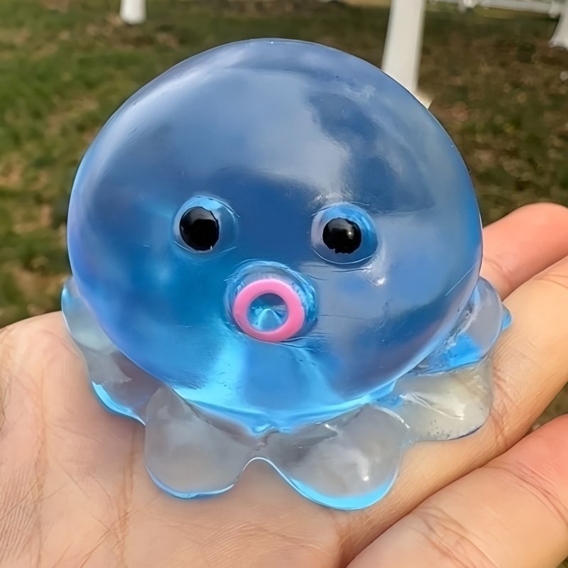 Crystal Clear Octopus Stress Relief Fidget Toy Soft Slow Rebound Sensory Squeeze