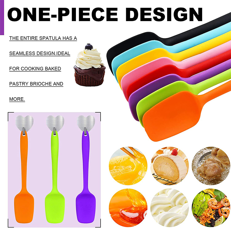 Silicone Spatulas Flexible Scrapers Non-Stick Spoonula Heat Resistant Baking Mixing Tool