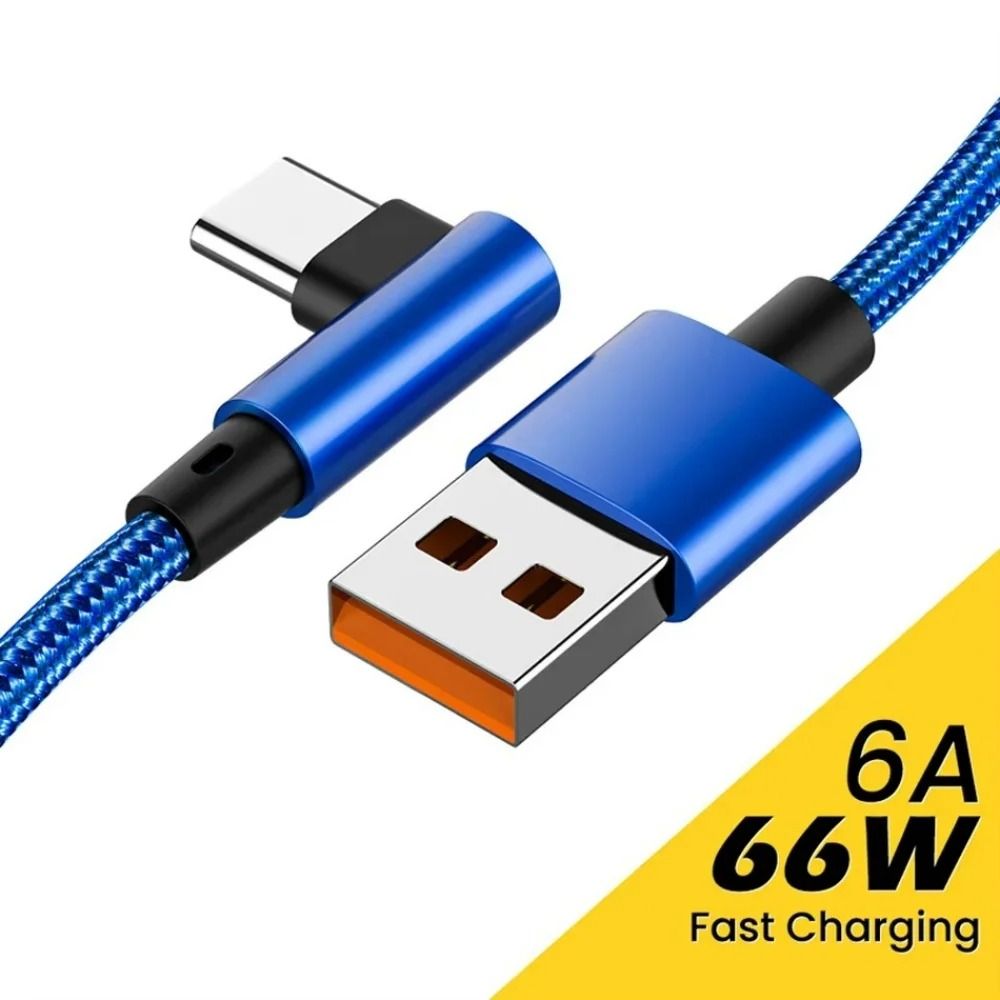 66W 6A High-Power 90-Degree Elbow Fast Charging USB-C Cable