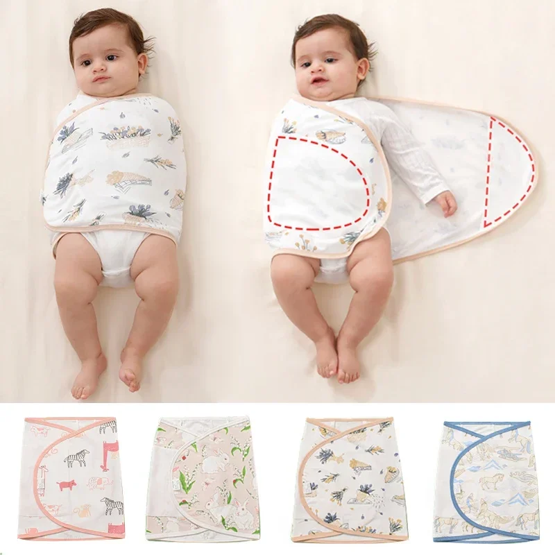 Cotton Baby Swaddle Wrap, Anti Startle Muslin Swaddling Blanket, Newborn Sleeping Blanket