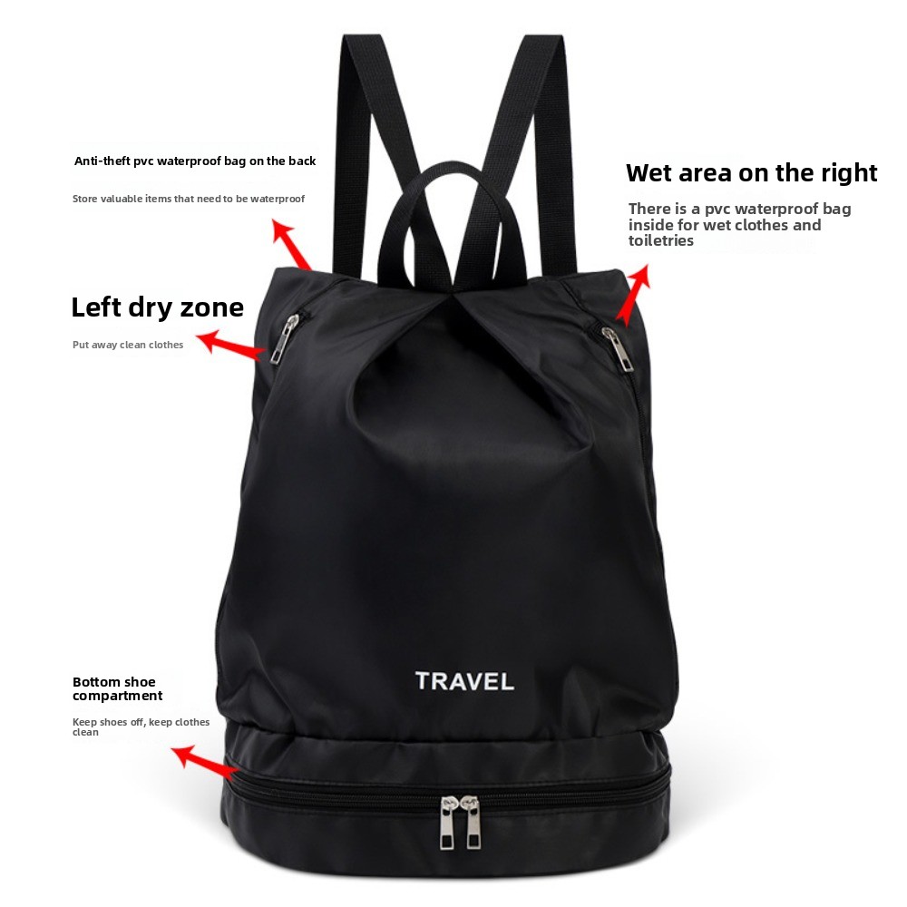 Waterproof Swim Backpack with Shoe Compartment Lightweight Dry Wet Sports Beach Bag