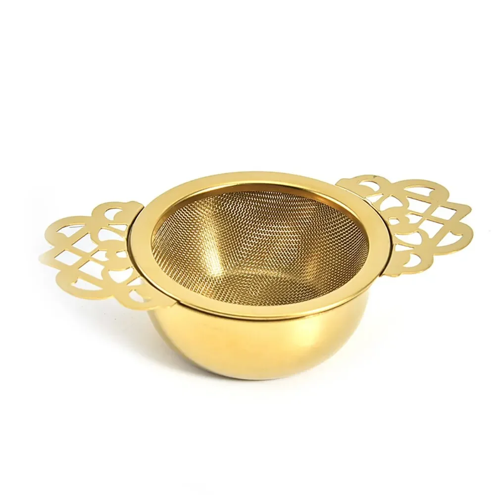 Double Ear Stainless Steel Tea Infuser with Fine Mesh and Lid
