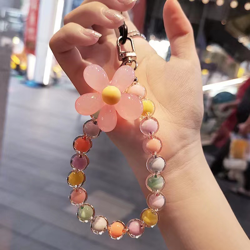 Macaron Beaded Phone Wrist Lanyard Anti Lost Phone Charm